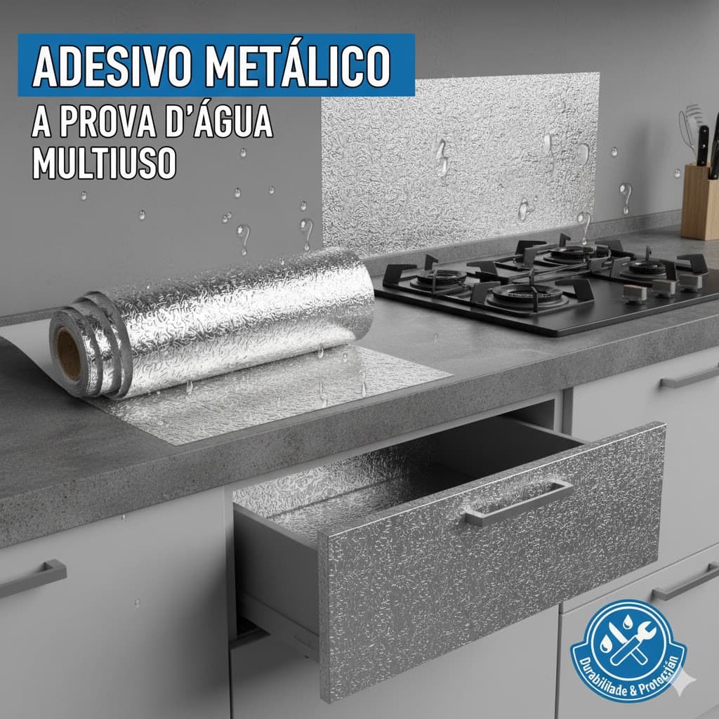 Adesivo Metálico a Prova D´Água Multiuso de cozinha Resistente a Agua/Óleo/Fogo
