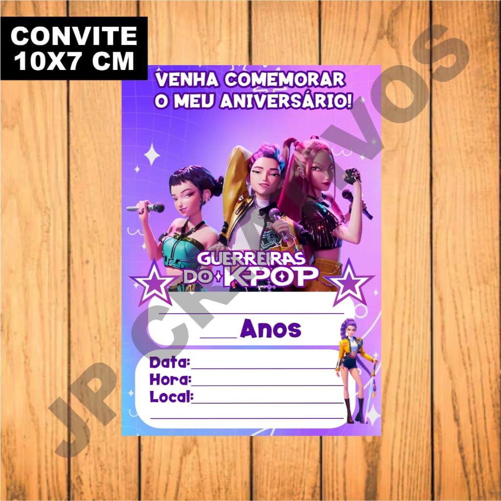 CONVITE GUERREIRAS DO K-POP CONVITES HUNTRIX