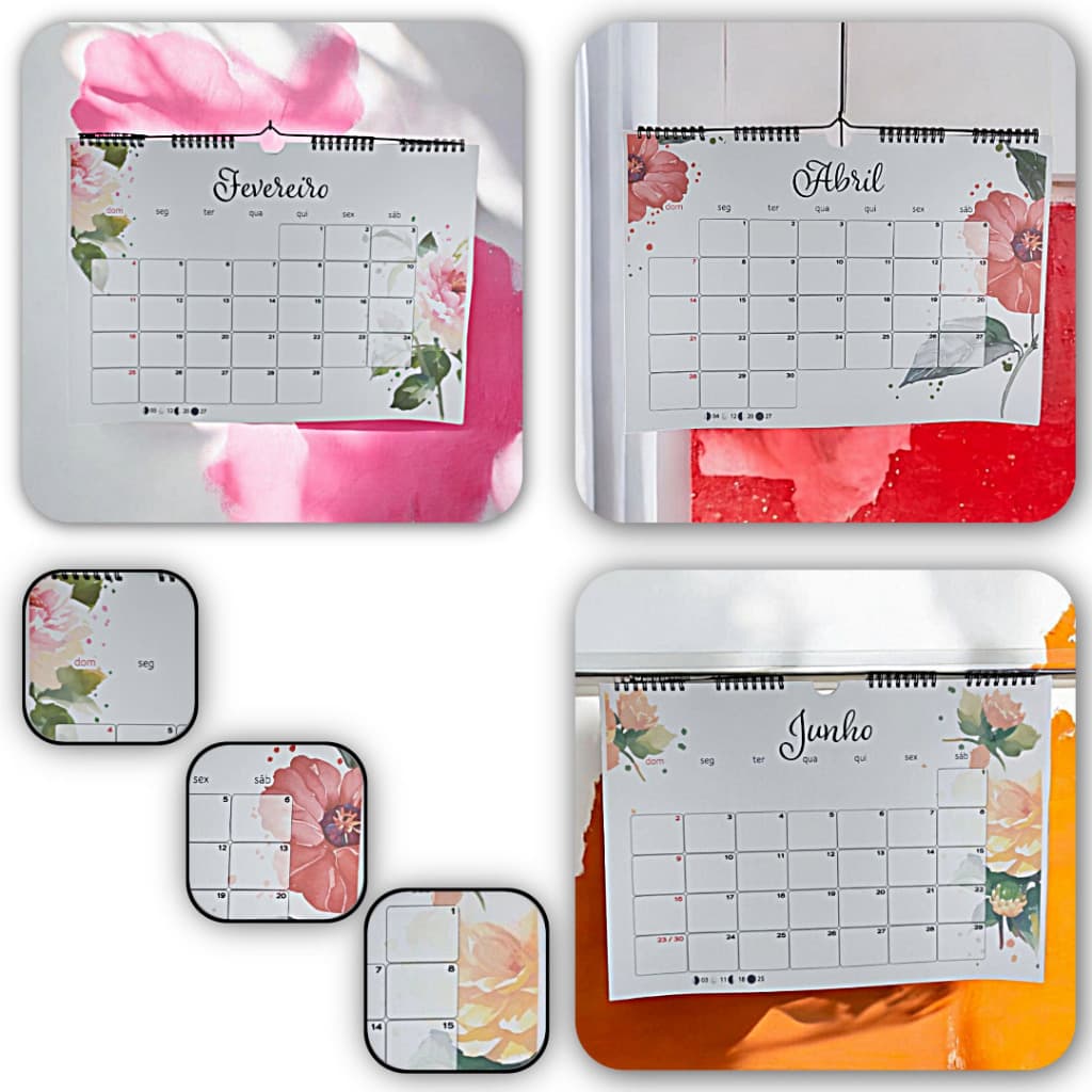 Calendário de Parede 2026/2027 - Base Wire-O Horizontal A3 - Jardim