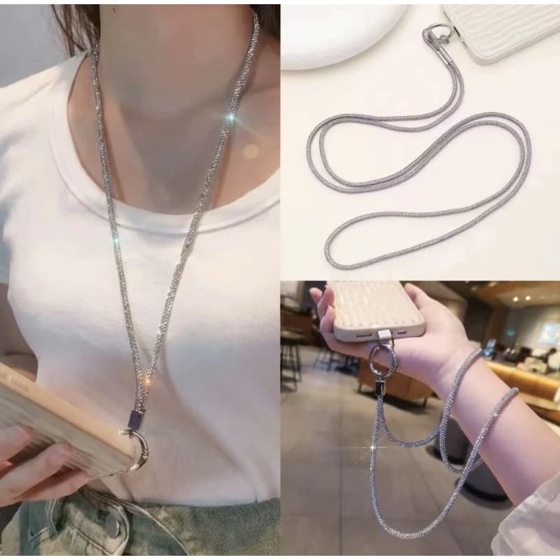Cordão Celular Strass 60–65cm Acessório Smartphone Pescoço e Corpo