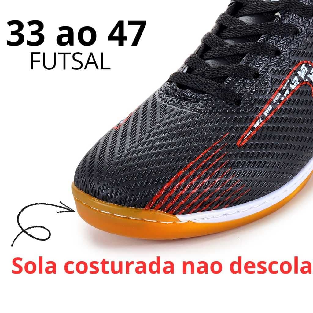 Tenis Futsal Unissex Leve Confortavel 33 Ao 47