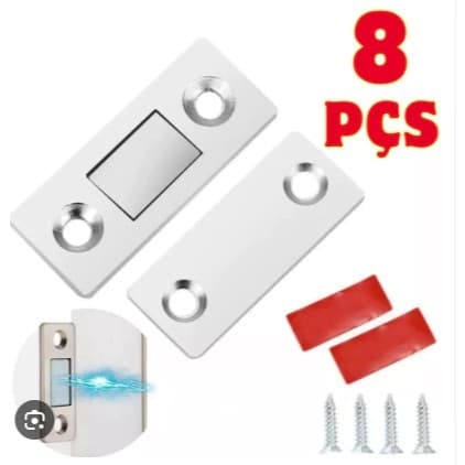 KIT 8 Fecho Magnético De Neodímio Trava P/ Porta Armário Guarda Roupa