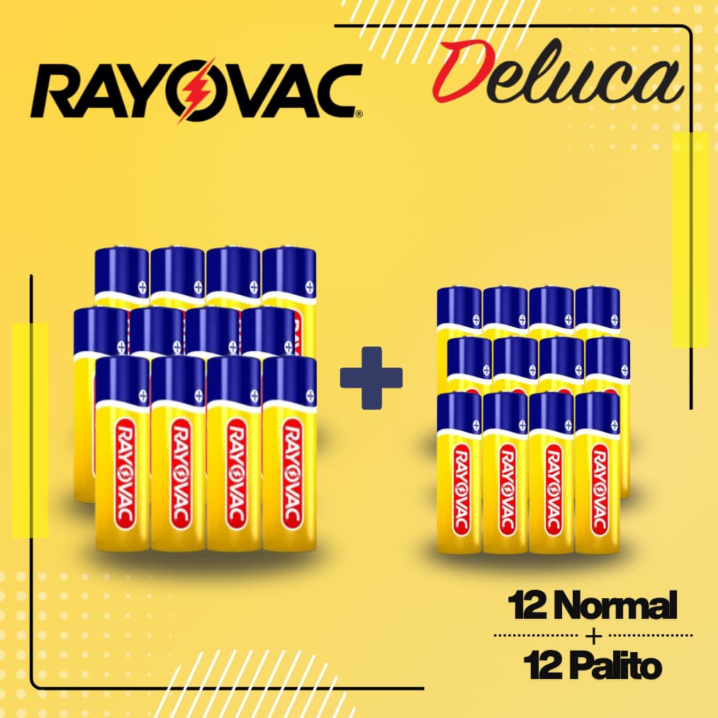 Rayovac 12 AA pequenas ou 12 AAA OU  12AA+12AAA Escolha a sua Quantidade