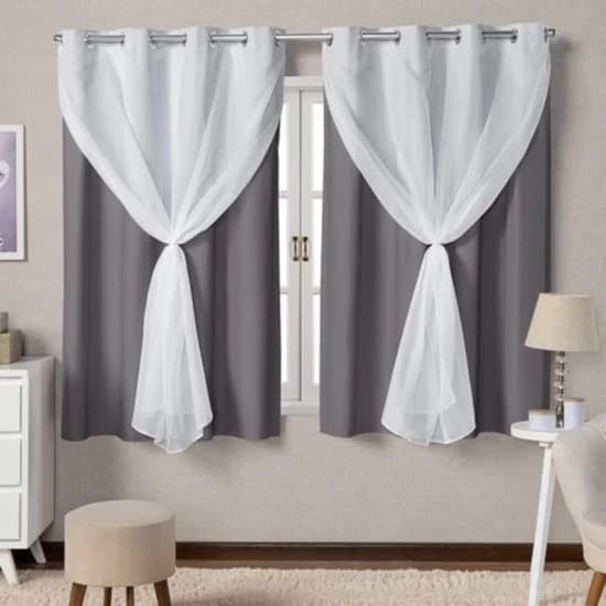 Cortina Blackout Blecaute 100% PVC Com Tecido Voil Tamanhos e cores variadas bloqueia luz para quarto, sala e escritório