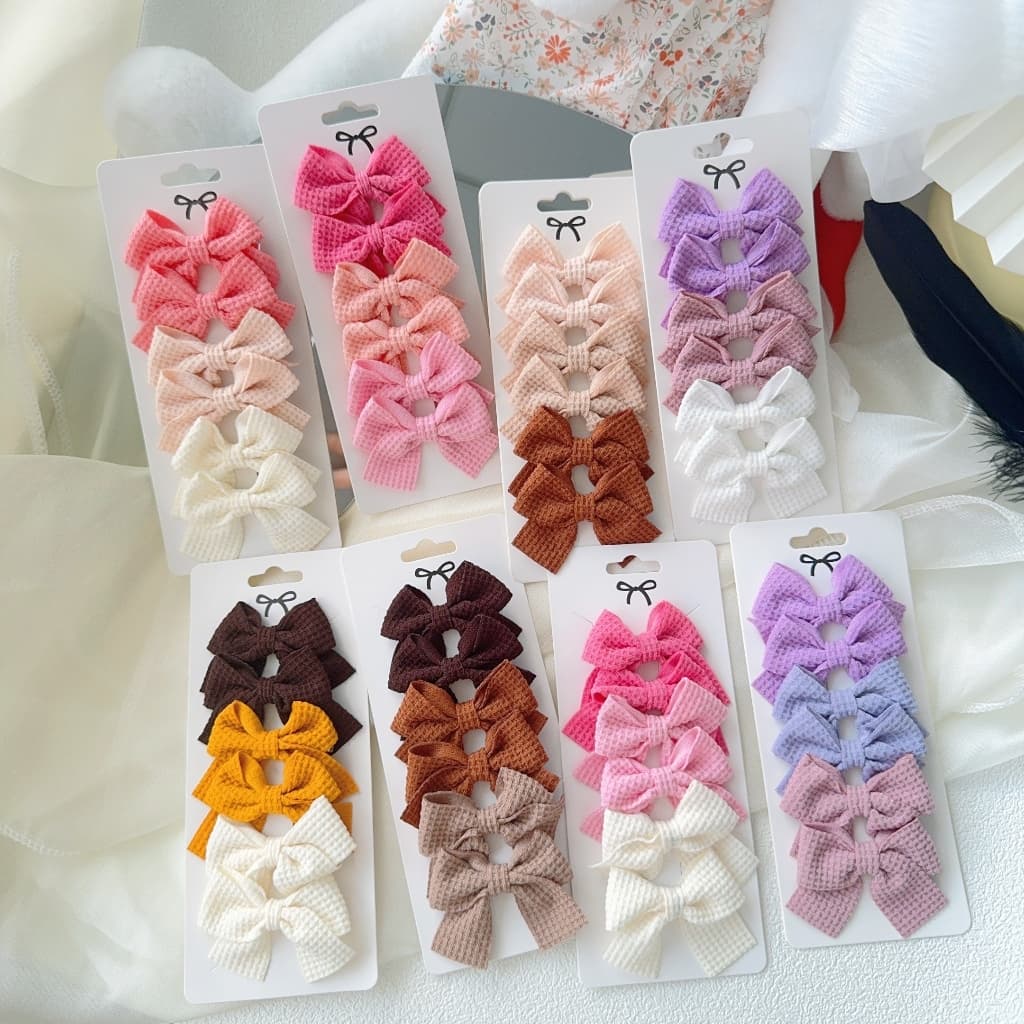 Kit 6 PRENDEDORES LAÇOS Clipes de Cabelo para Meninas Headwear Acessórios Feitos à Mão