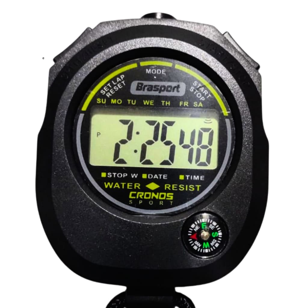 Relógio Cronômetro Esportivo Digital De Mão Alarme Bussola Cronos Brasport GB57600