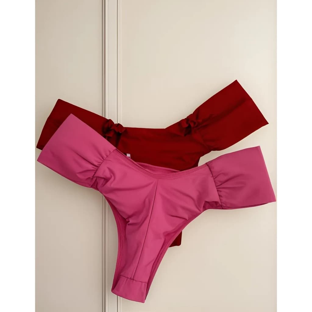 Kit 5 Calcinhas Fio Duplo Sem Elástico Reforçada Lingerie Pala Larga