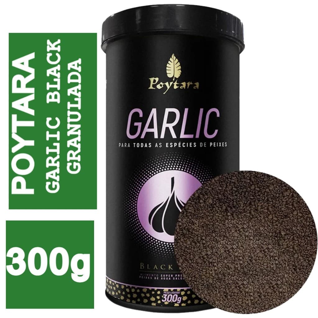 Ração Para Peixes Água Doce E Salgada Poytara Garlic 300g Ração Black Poytara