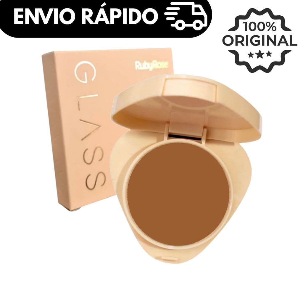 Pó Compacto Glass Ruby Rose – Textura Aveludada, Acabamento Matte e Pele Uniforme HB863
