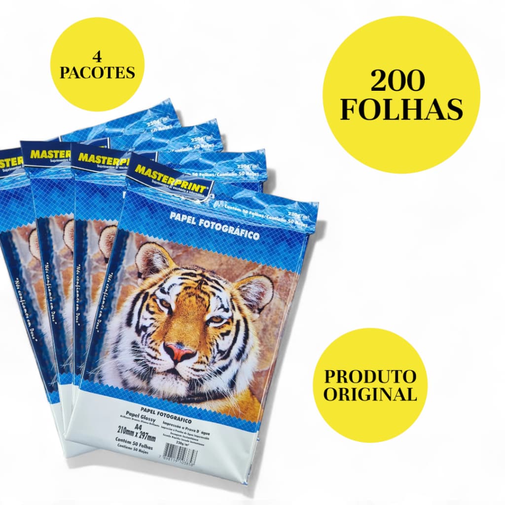Papel Fotográfico A4 Glossy 230g Premium Brilho MasterPrint