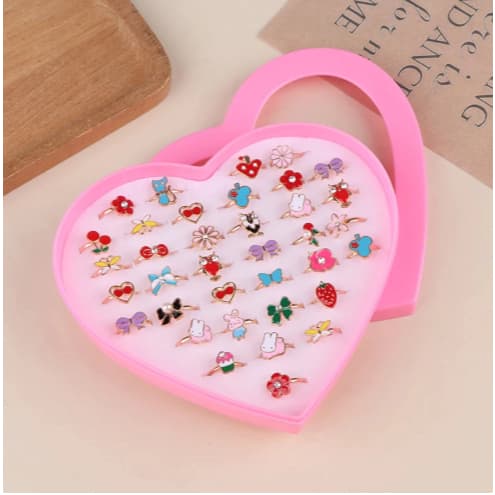 Kit 6-24 Unidades  Anéis De Liga Ajustável Sortidos Bebê Menina Moda