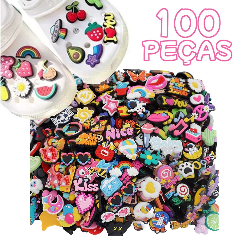 Kit 100 Pcs Pins Botons Aleatório Pronta Entrega