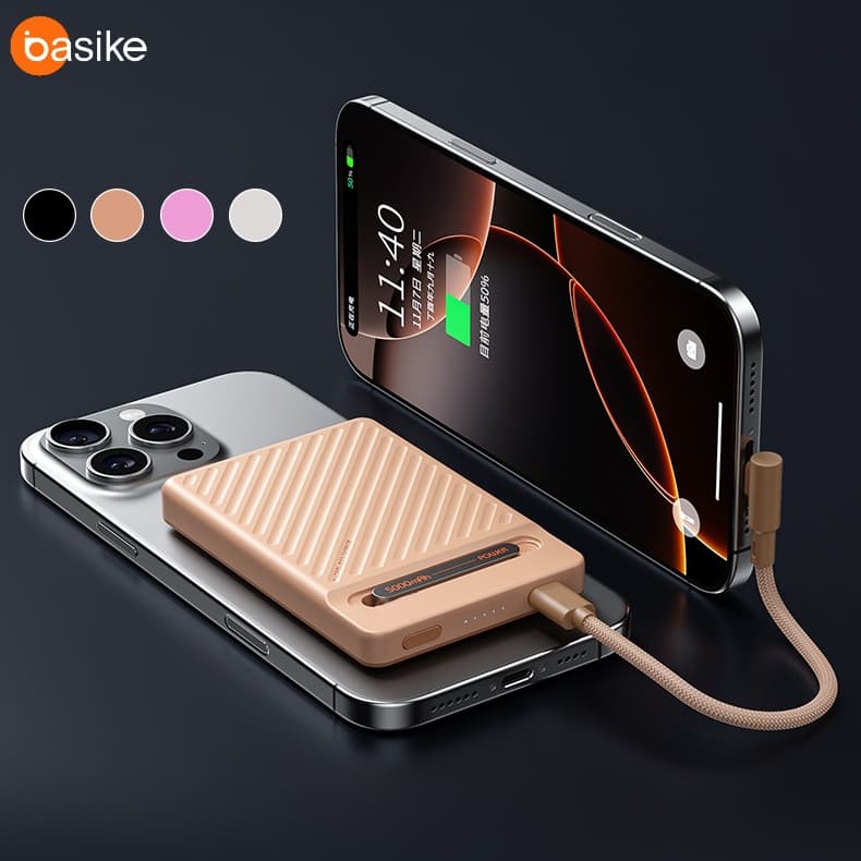 BASIKE Carregador Portátil Magnético 10000Mah Power Bank Magsafe Indução iPhone Apple Sem fio Bateria Carga