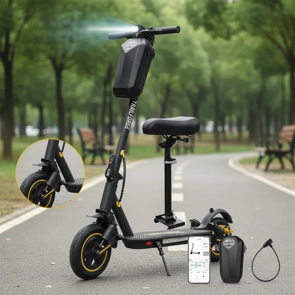 TRAILFORGE Patinete elétrico-T1 600W 35KM/H 10.4AH Alcance máximo de 35km Scooter elétrica