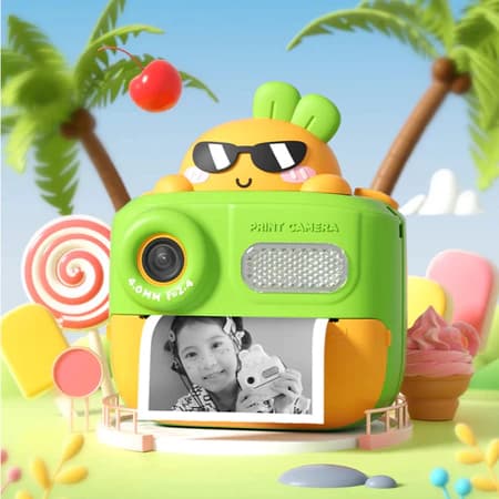 Câmera Infantil Instantâneal Fotográfica Hd Divertida Jogos Padrão De Rabanete