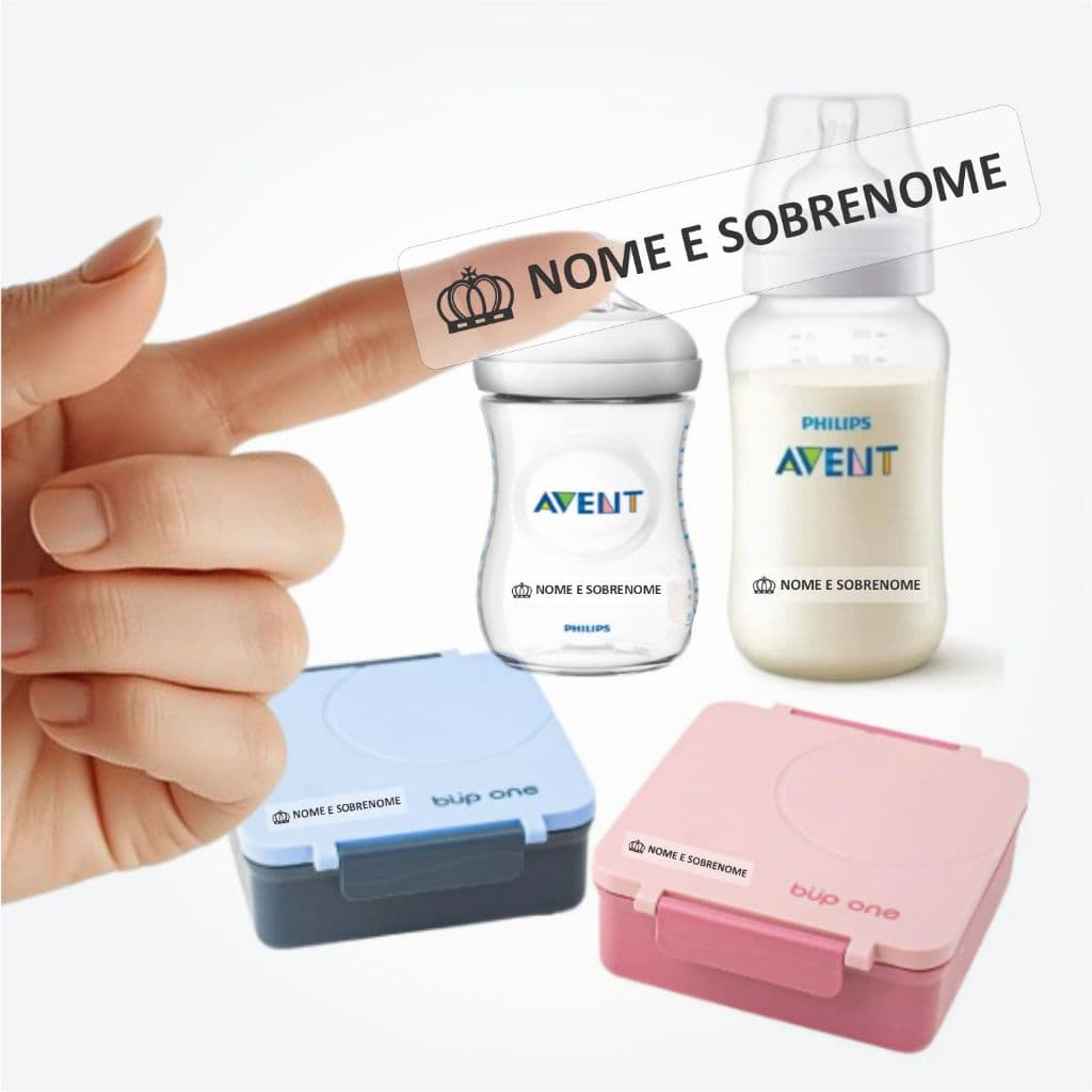 Etiquetas Escolares Transparentes em Vinil â Prova D'Agua 4,6x1cm