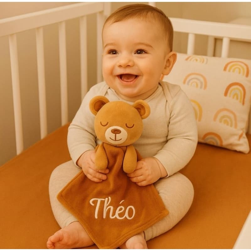 Naninha bebê Premium MENINO / MENINA PERSONALIZADO com nome bordado / Luxo / Maternidade / Chá de Bebê / Ursinho