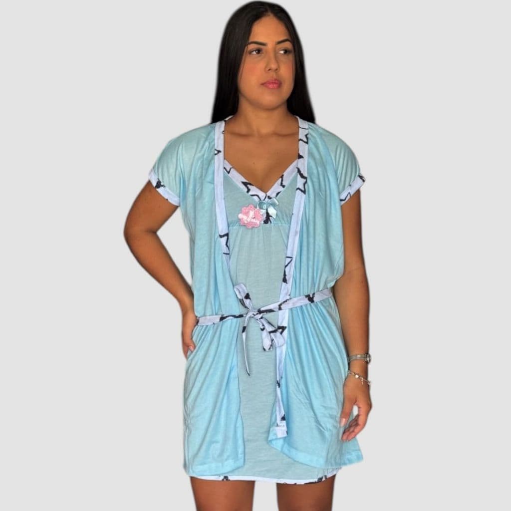 Camisola Com Robe Maternidade  M - G - GG