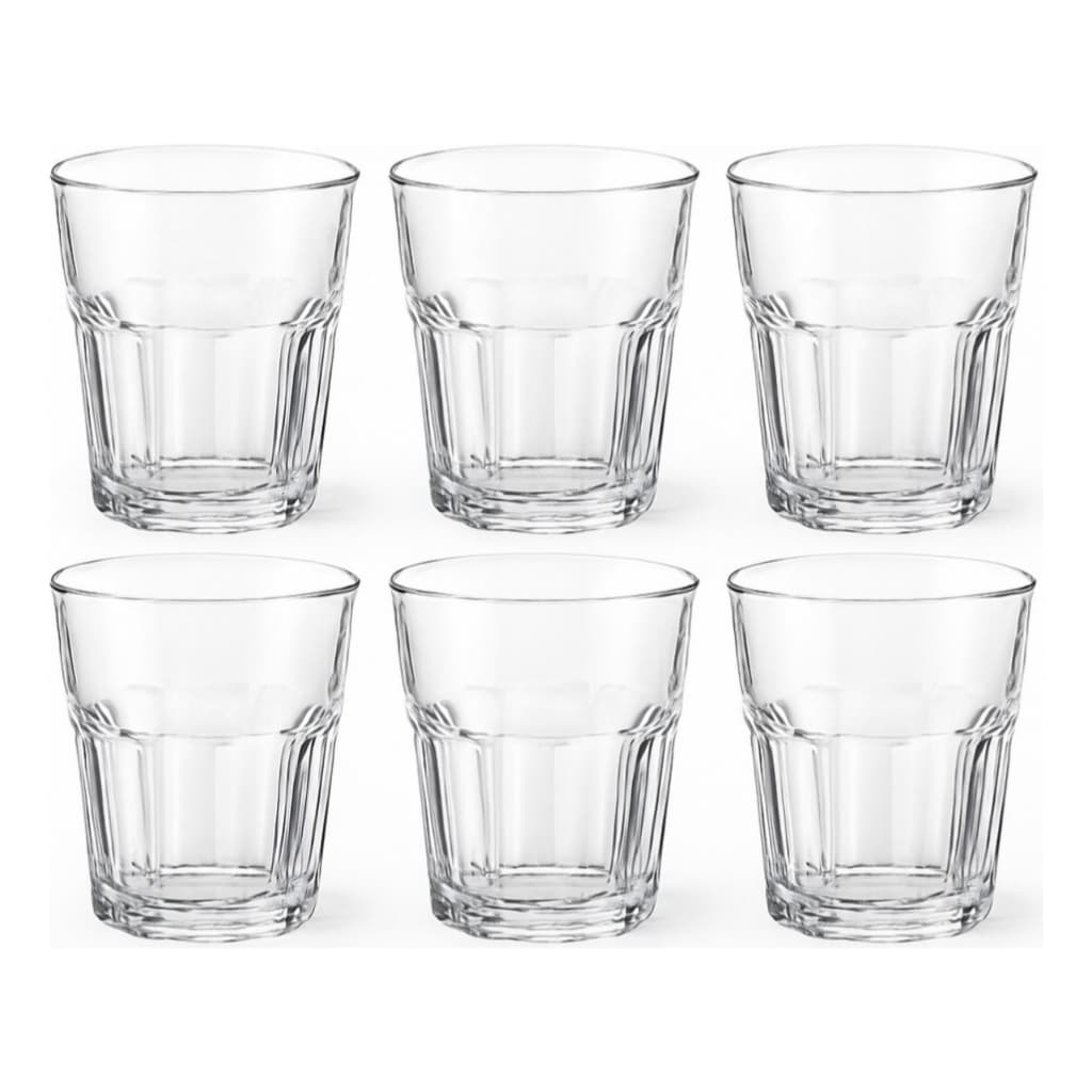 Kit 6 Copos De Vidro Rock 300ML Bebidas Suco Drink Refrigerante Resistente Premium