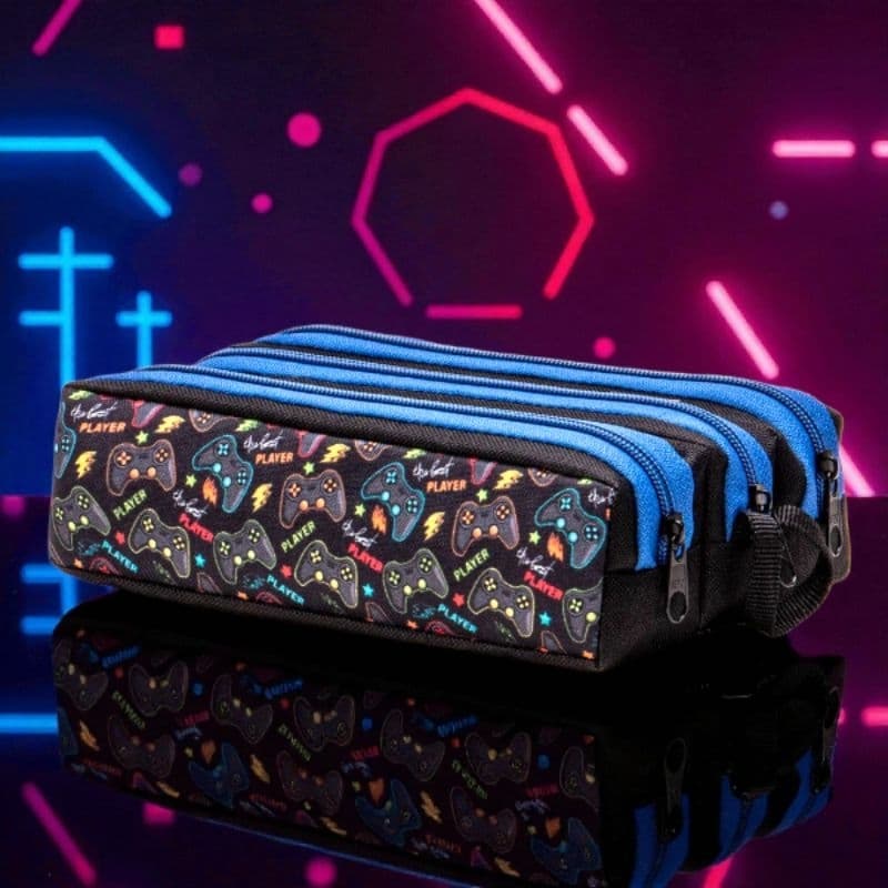 ESTOJO ESCOLAR MASCULINO TRÊS DIVISÕES 3 PARTES TRÊS REPARTIÇÕES COMPARTIMENTOS INFANTIL