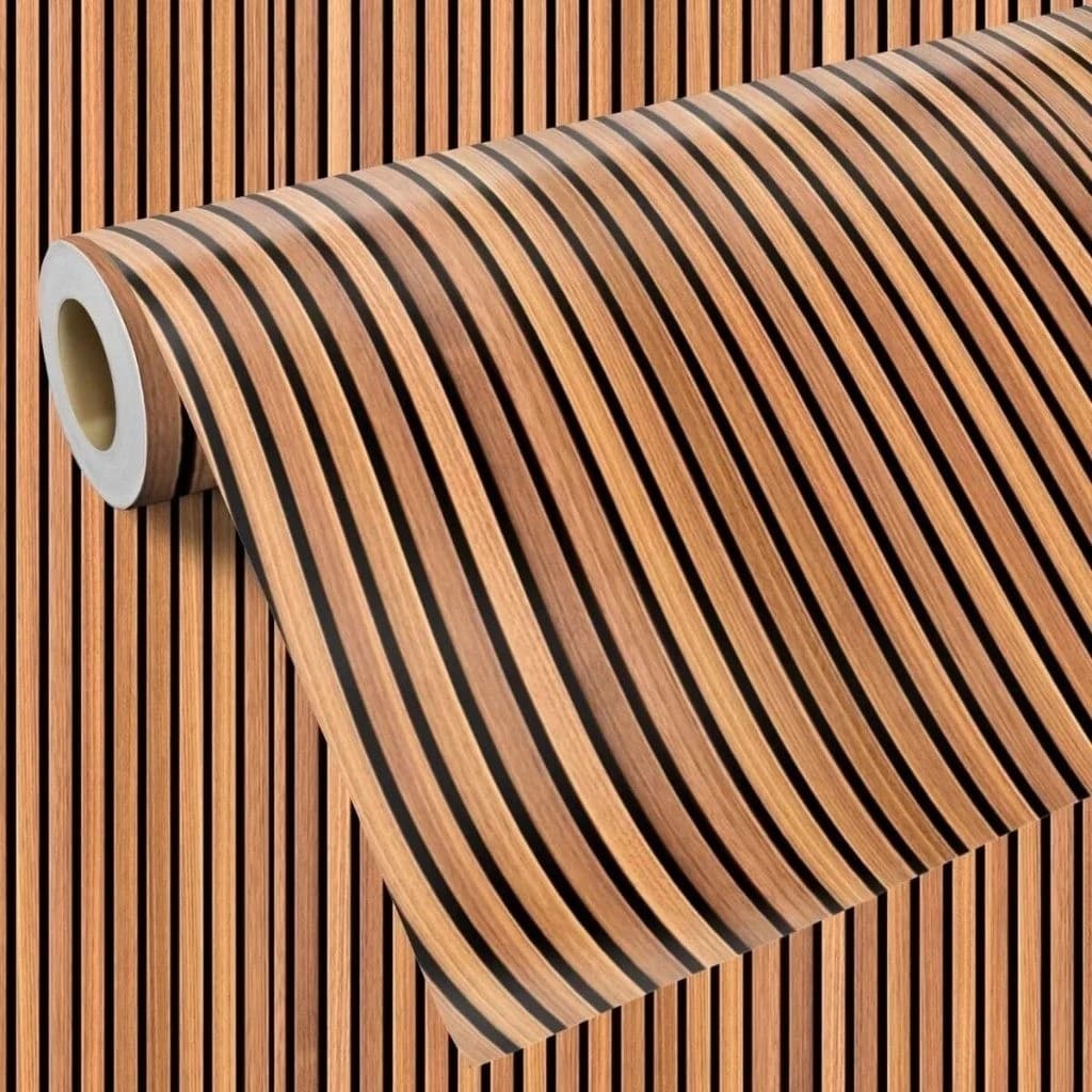 KIT Papel De Parede Adesivo Ripado Madeira 10 METROS x 45CM Adesivo Autocolante