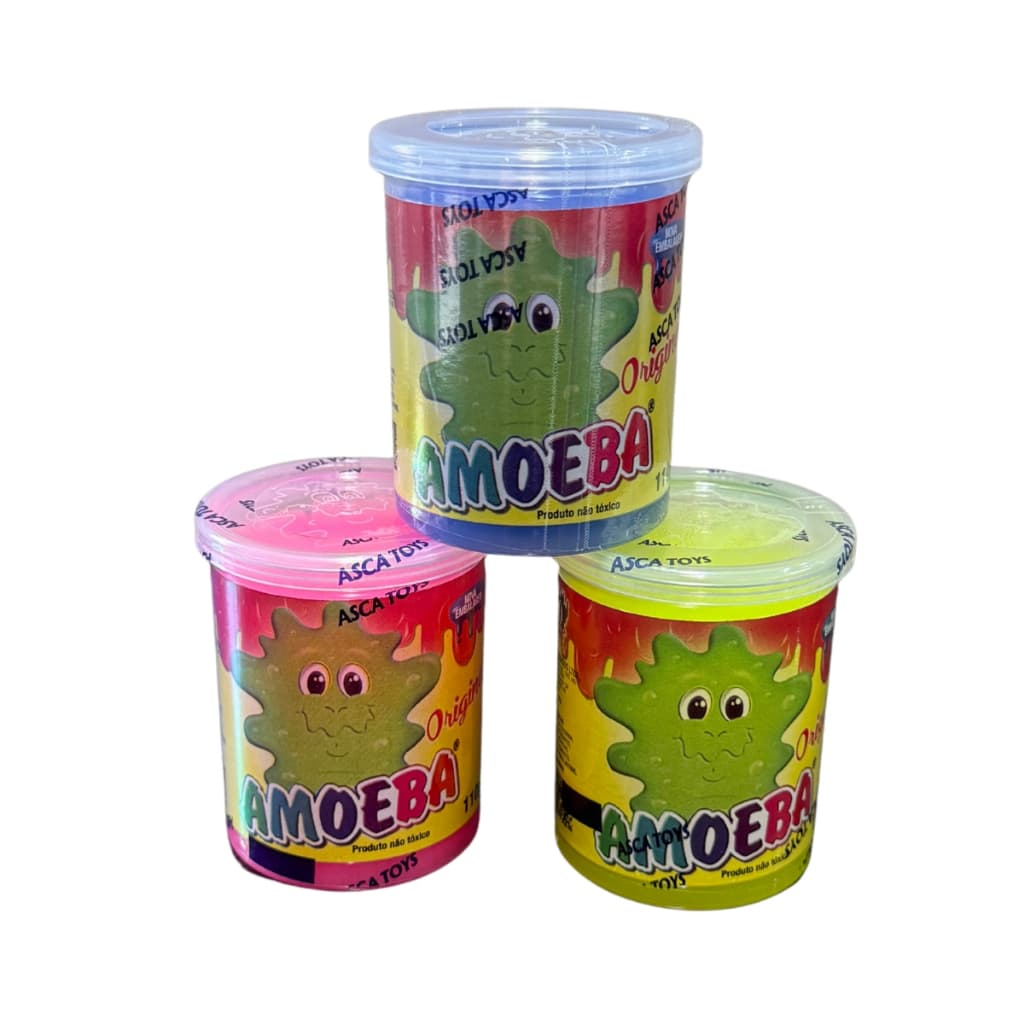 Kit com 3 Amoeba Massinha de brincar - Geleia 110g Asca Toys Original P/ Criança Brincar Desenvolver