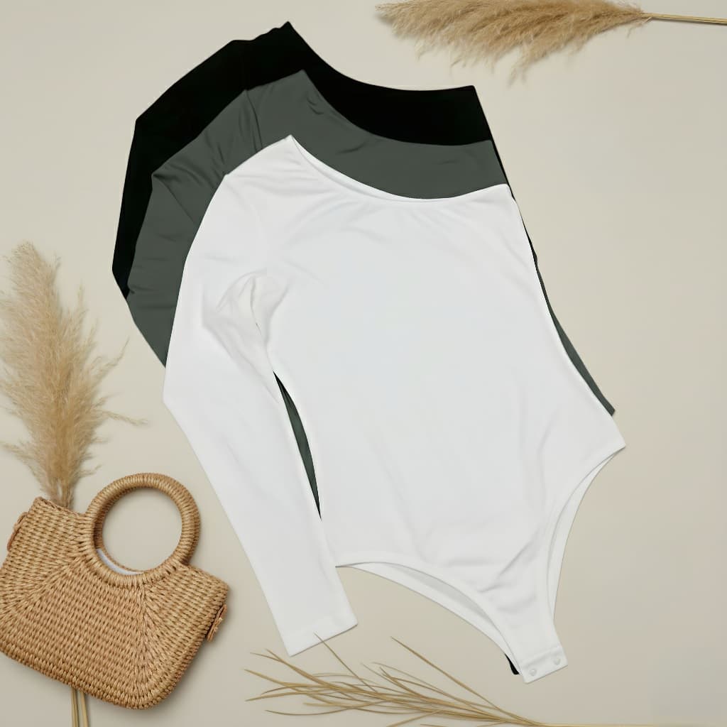 Body Feminino Nula Manga Manga Longa Com Forro Mula Manca