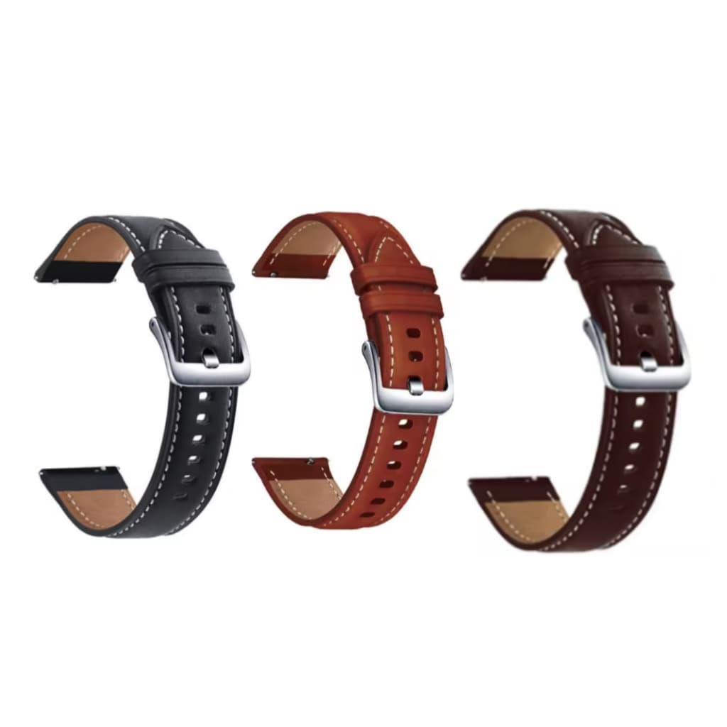 Pulseira de Couro 22mm Compatível Amazfit Gtr 4 / 2 Huawei Huami Galaxy Xiaomi Garmin Asus Seiko Haylou outras marcas