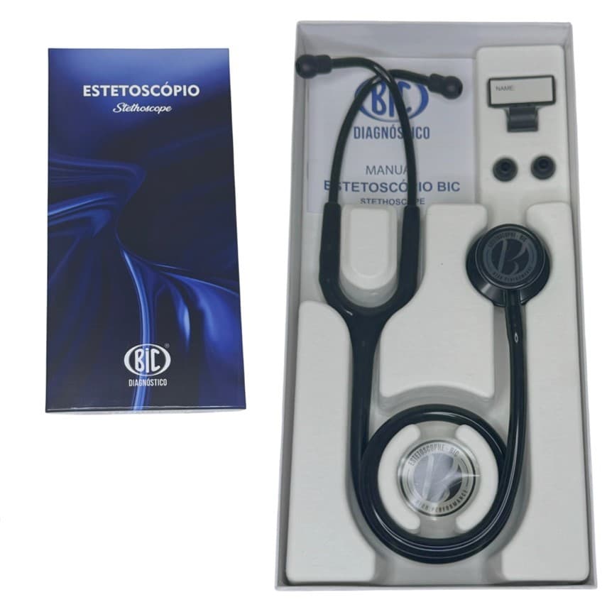 Estetoscópio Bic Eternity Duplo Ad e Inf Black Total