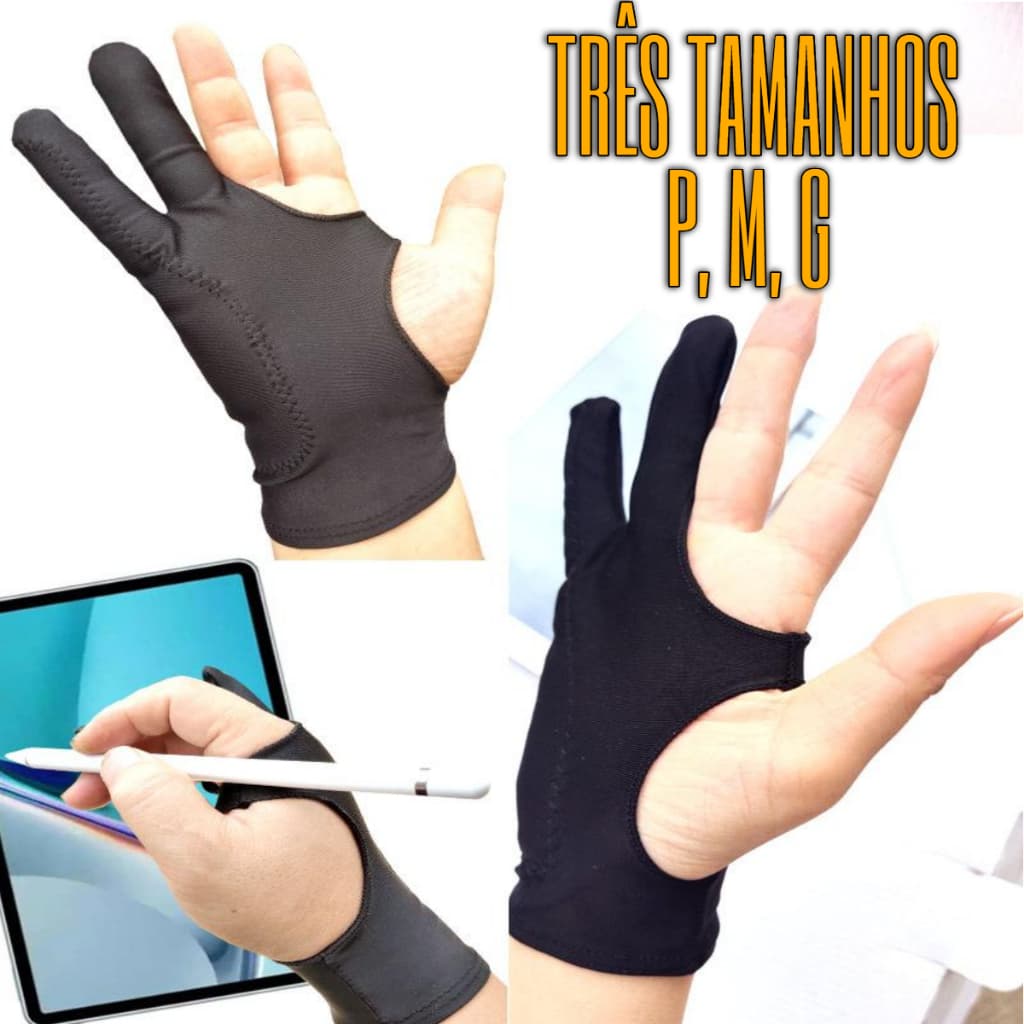 Luva Palm Rejection Extra Confort  Pro P Desenho Mesa Digital Tela Touch Tablet Anti Suor Anti Toque