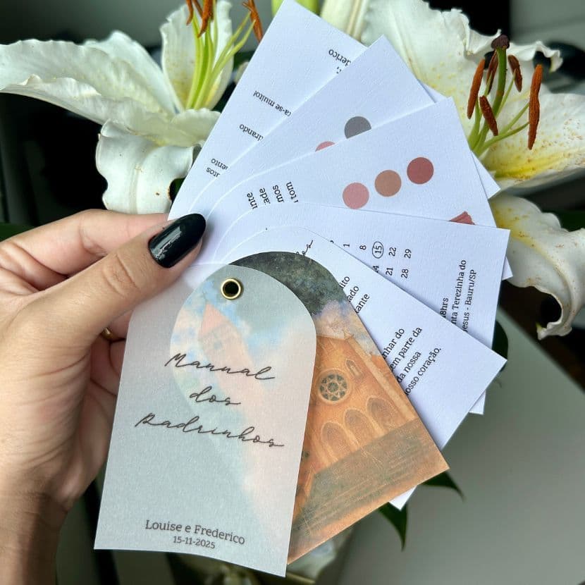 Manual de Padrinhos para Casamento Minimalista com Aquarela