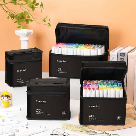 Canetinhas Marcador Chen Rui Profissional Colorido Duas Pontas