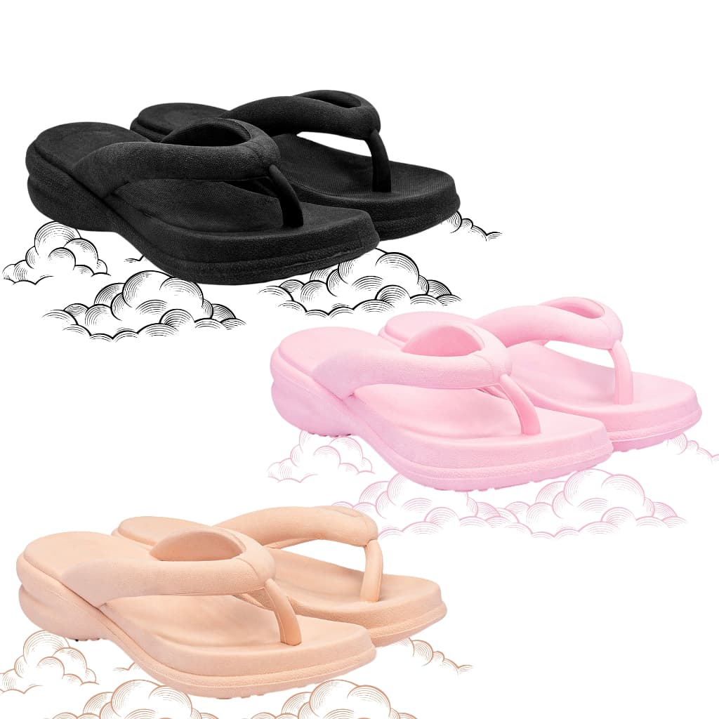 Kit Tamanco Feminino Nuvem Confortável Macio Sandália Verão