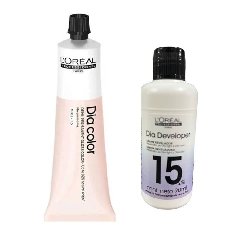 Kit Dia Color Loreal Tonalizante Escolher a cor + Emulsão 15 Volumes 90ml