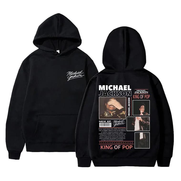 Moletom Canguru Blusa De Frio Michael Jackson King Of Pop Graphic World Unissex - Darknezz