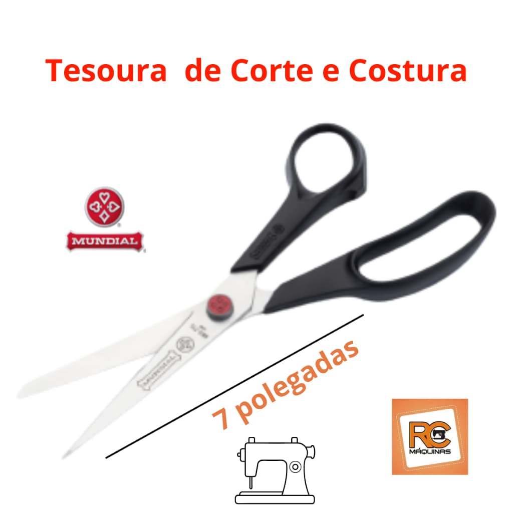 Tesoura de Corte Costura e Multiuso Mundial Original 7 Polegadas