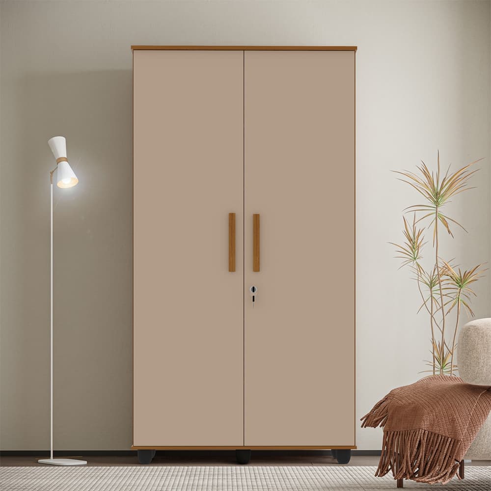 Guarda Roupa Solteiro Multiuso  Ouro Fechadura com Chave