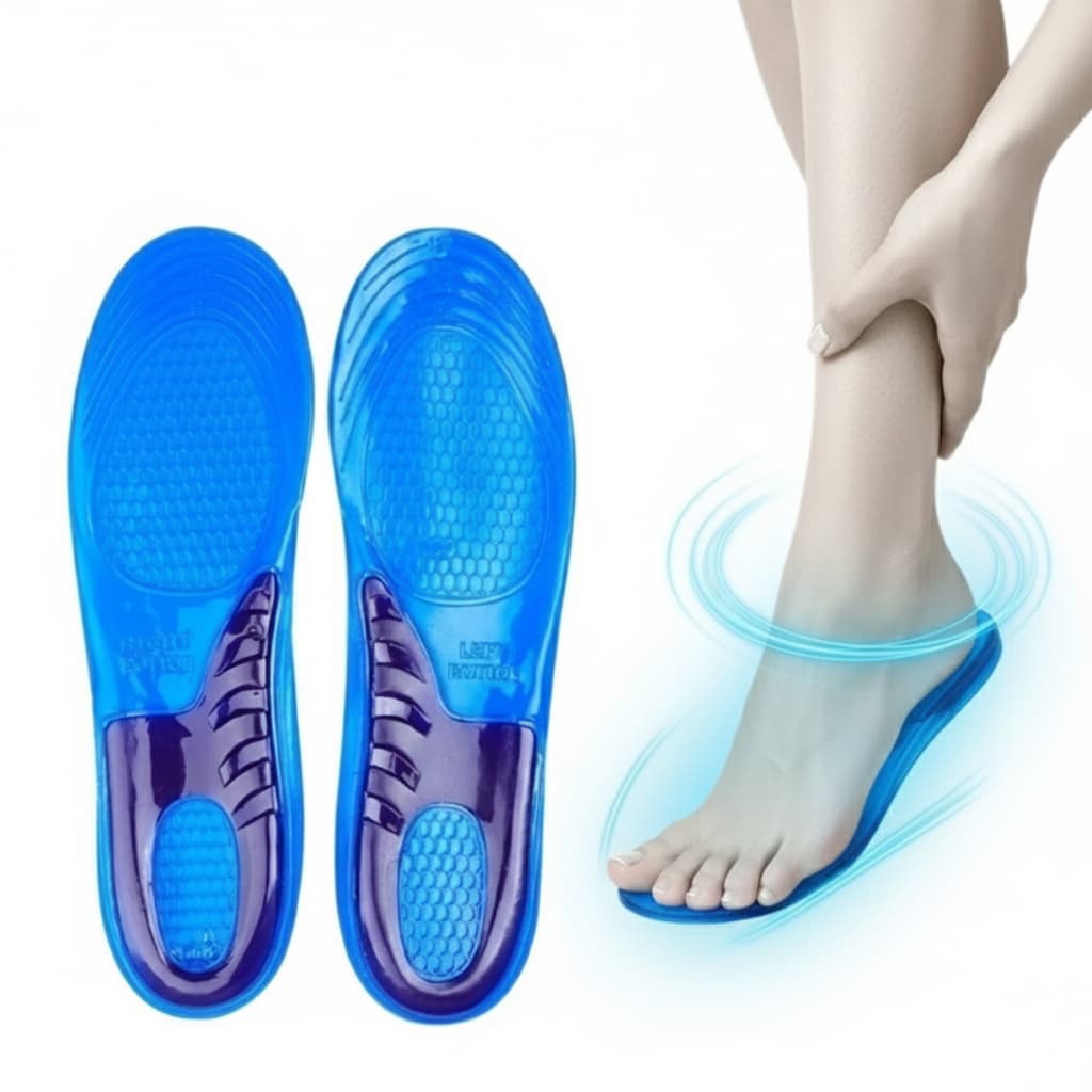 Palmilha Ortopédica Gel de Silicone para Dores nos Pés Anti Impacto para Sapato