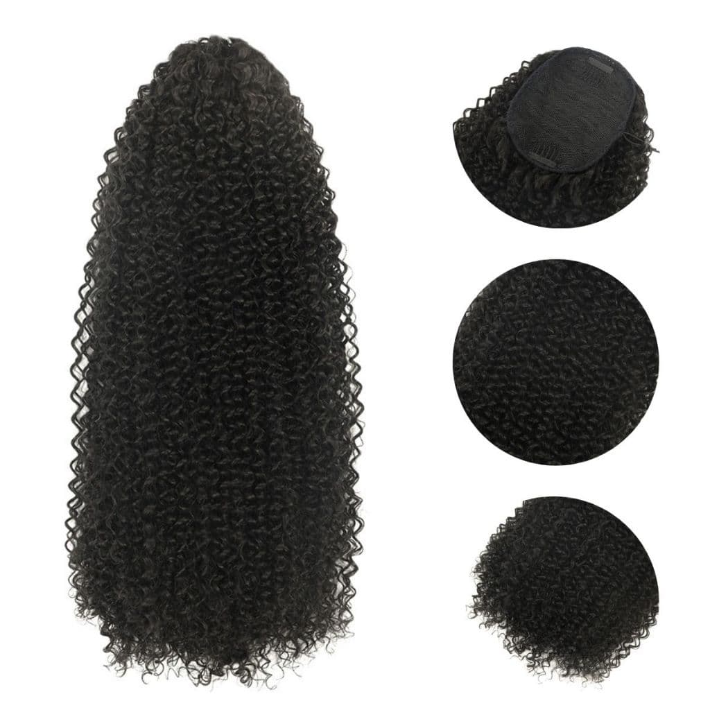 Aplique de Cabelo Rabo de Cavalo Cacheado 70cm Eva Bio Fibra