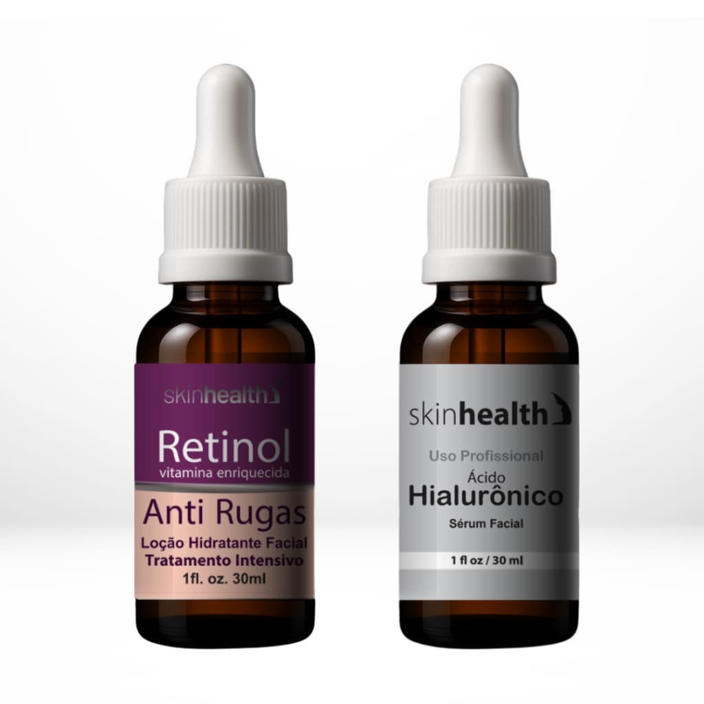 Retinol + Ácido Hialurônico Sérum Anti Rugas e Hidratante Facial 30ml + Colágeno e Renovação Celular