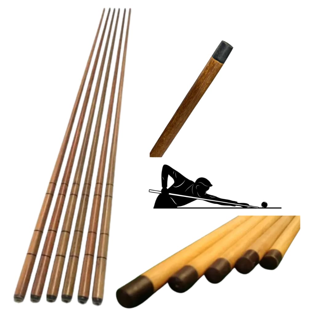 Kit 6 Tacos De Bilhar / Sinuca Profissional Ipê 1,45 Cm