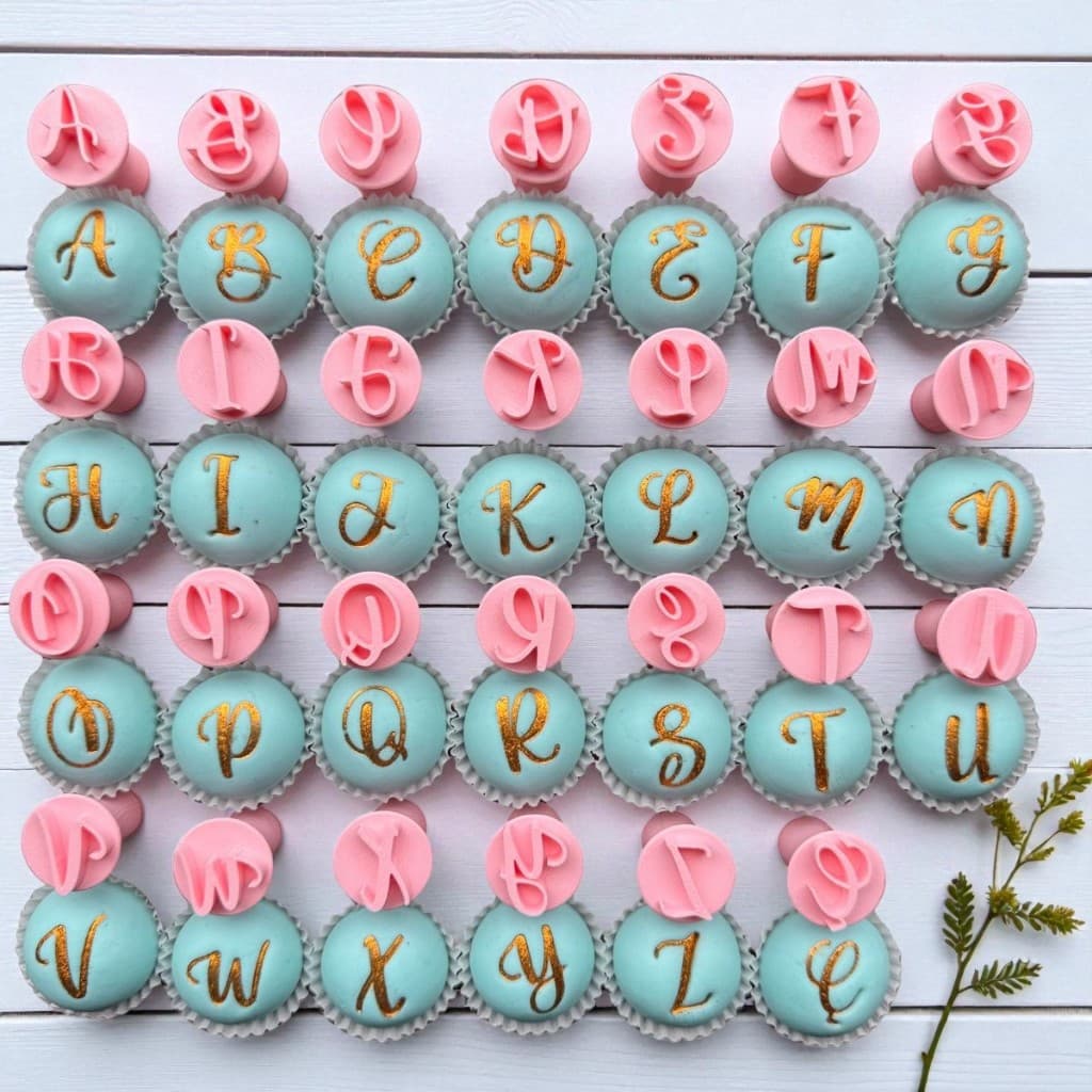 Kit Carimbos Letras do Alfabeto Bruna para Doces, Brigadeiros, Docinhos, Massas e Biscuit