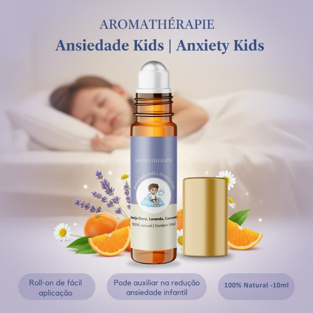 Aromaterapia Infantil Ansiedade Kids Natural Blend Óleos Essenciais Roll-On