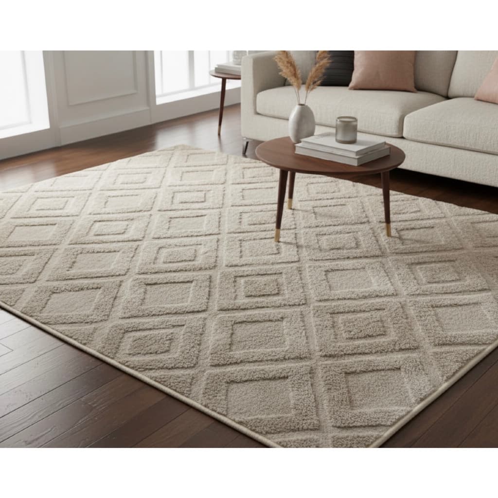 Tapete Sala sem pelo geométrico pelo baixo 2,00x1,40 facil de limparr