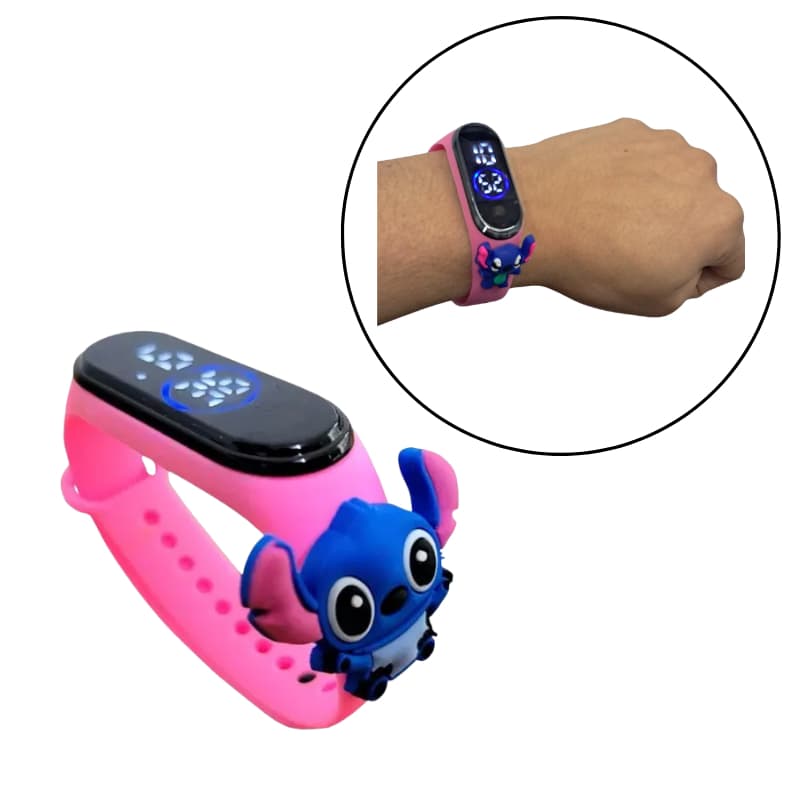 Relógio Stitch digital Infantil touch  Resistente à Água
