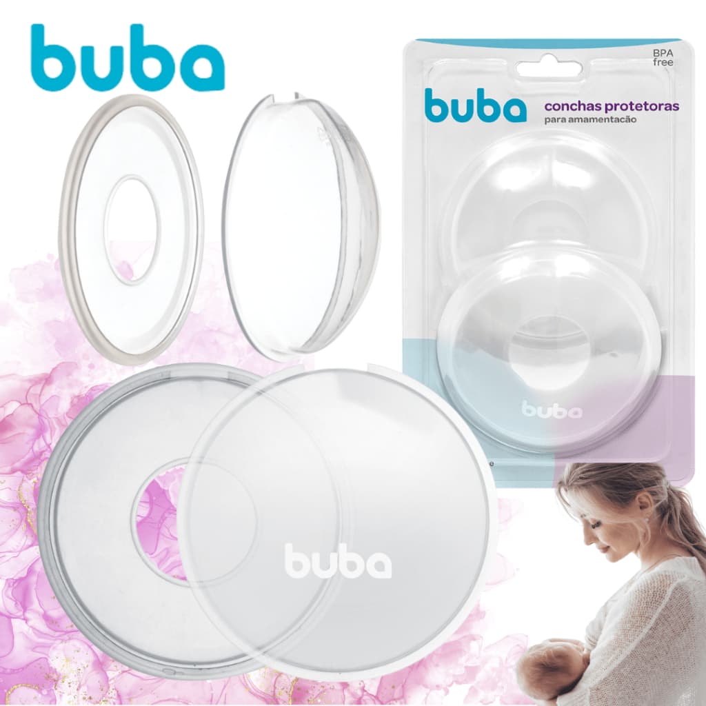 Conchas Coletoras de Leite Protetores de Seios Para Amamentação Silicone Buba