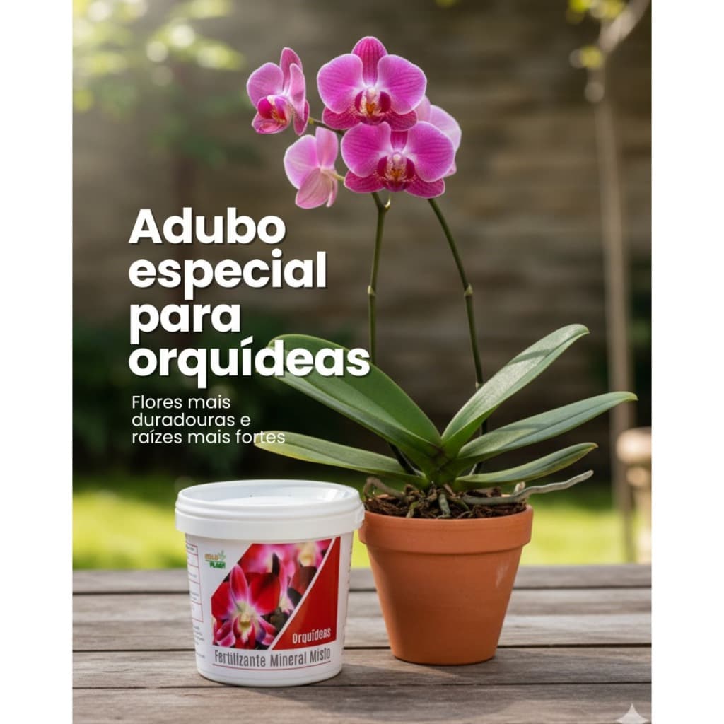 Adubo Orquídeas Crescimento e floração fertilizante Pote 150, 300 gramas e 1 KG Gold Plant