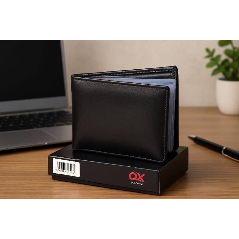 Carteira Masculina com divisórias Grande em Couro Sintético Reforçado porta moedas e documentos