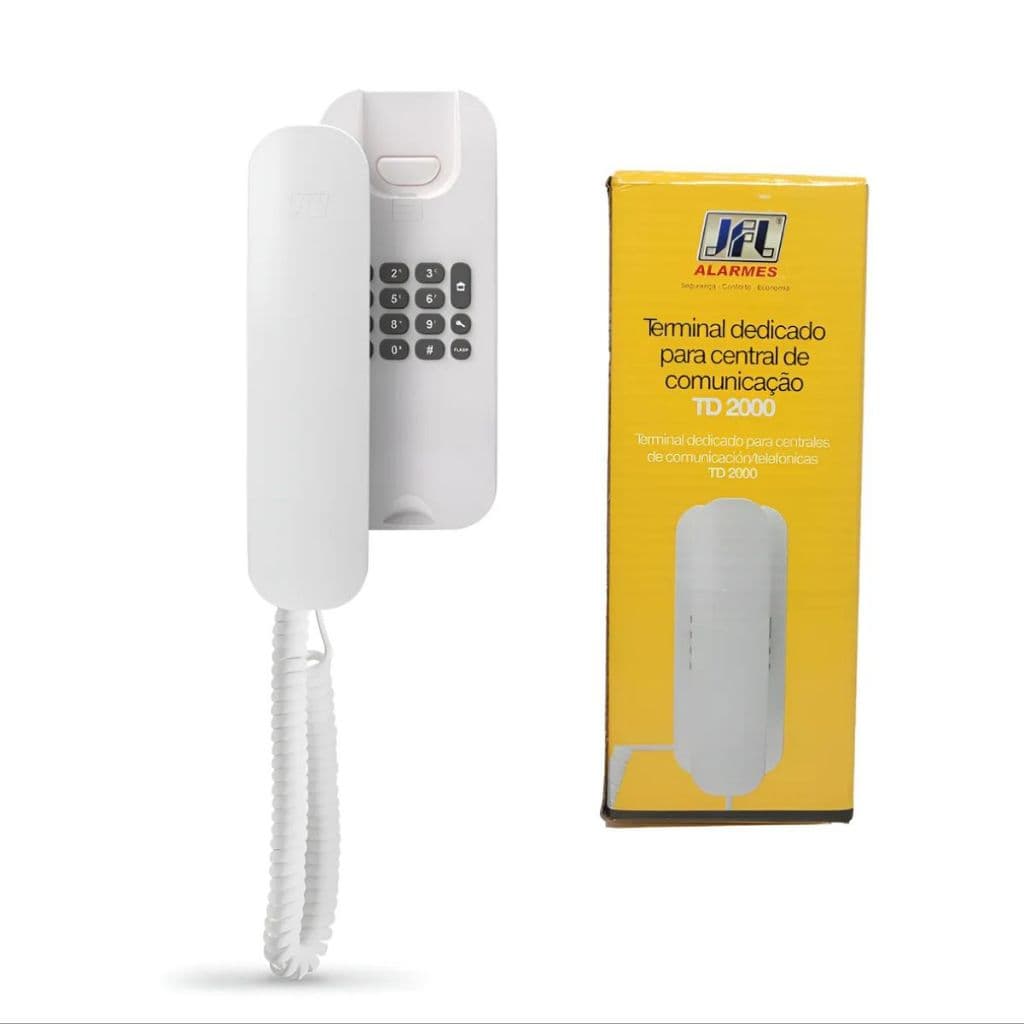 Telefone Porteiro Eletrônico Terminal Comunicação TD 2000 Branco JFL