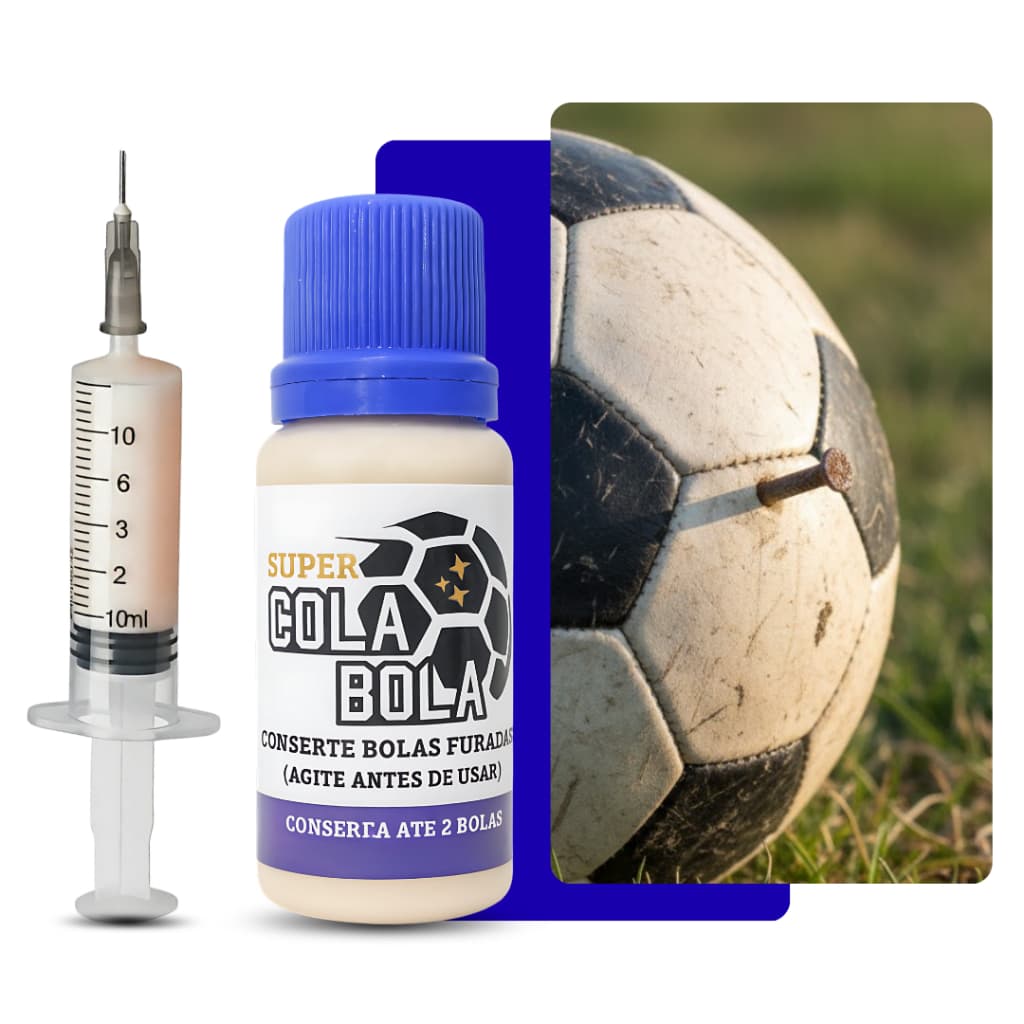 Super Cola Bola 20ml - Conserta 2 Bolas (NOVO) 1 unidade  - veda bolas de futebol, futsal, e  outros